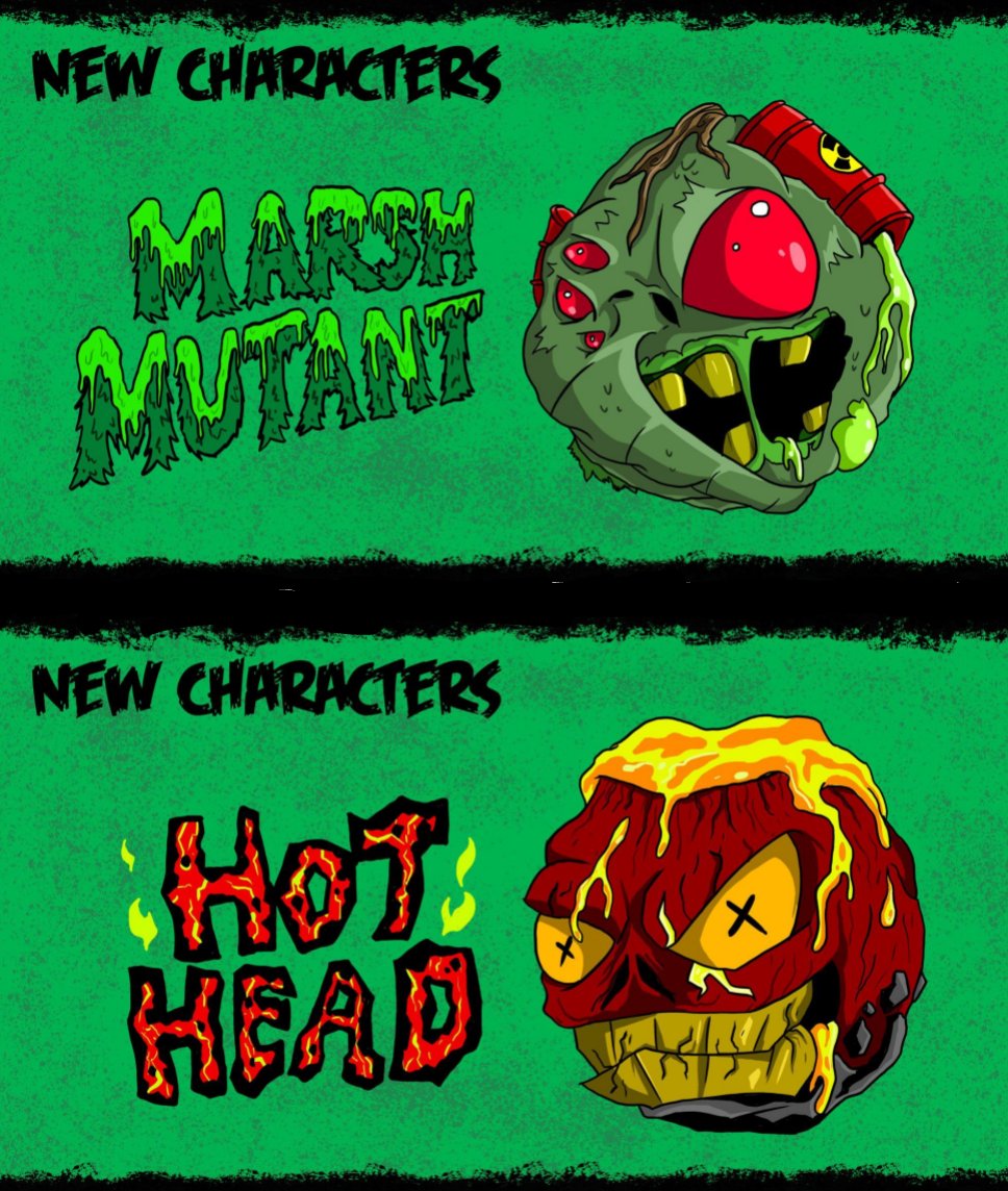 Back in College my Senior project was to do a rebranding campaign for a toy and I picked <a href="/MadballsX/">Madballs</a> as a part of the project I designed two new madball characters and I still love these guys. #toyart #comicart #characterdesign