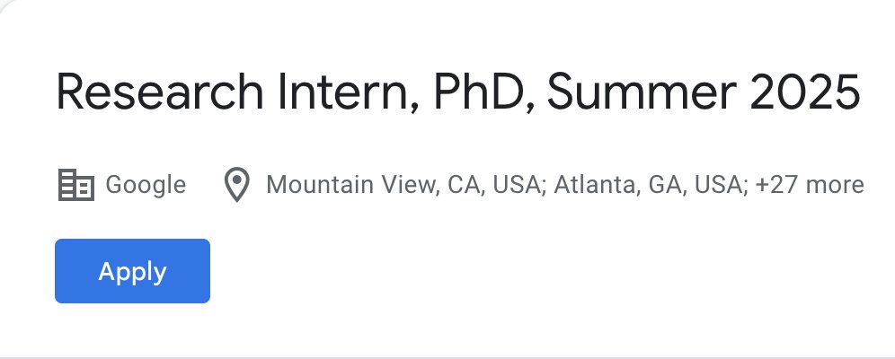 Our team <a href="/GoogleAI/">Google AI</a> is hiring an intern. We are interested in having LMs understand and respond to users better. Topics include: teaching LMs to build “mental models” of users;  improving LM's reasoning capability over long contexts.

<a href="/GoogleAI/">Google AI</a> internship deadline is Feb 28.