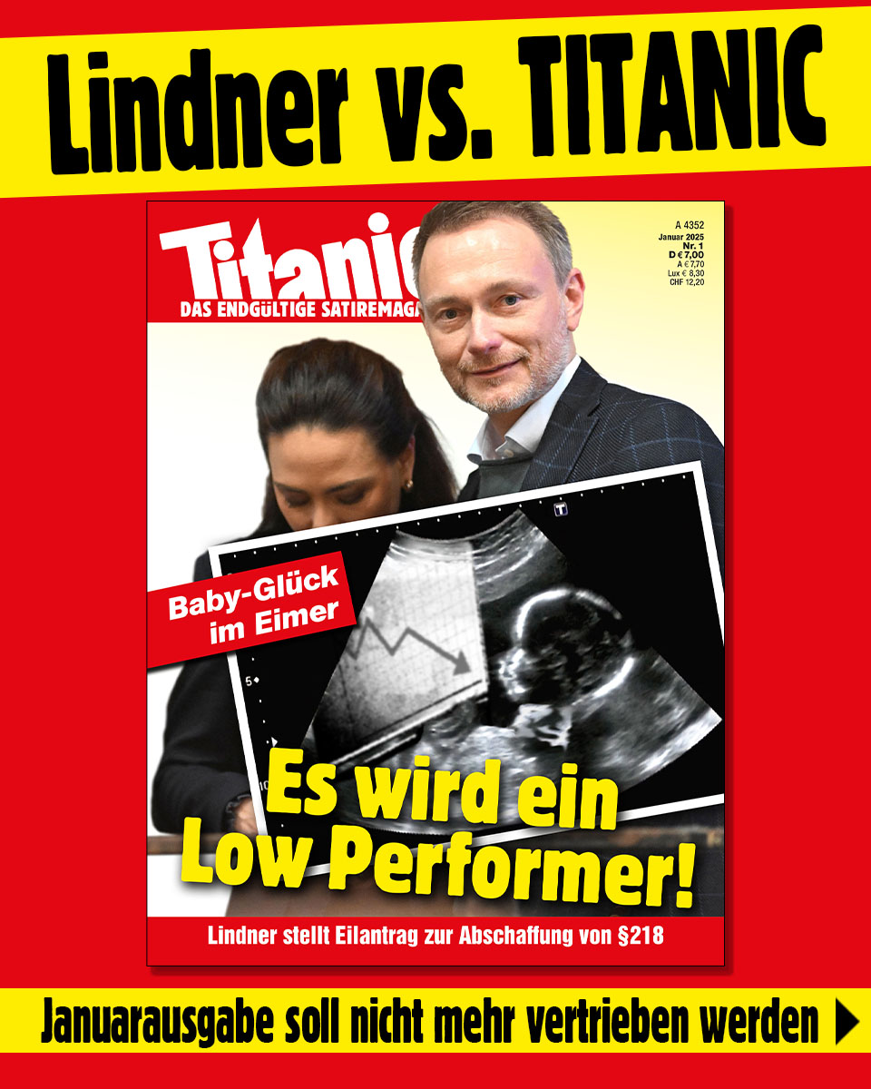 titanic's tweet image. Wer hat Recht? Stimmen Sie jetzt ab! 

Ein TITANIC-Jahresabo = Eine Stimme für TITANIC 
(titanic-magazin.de/abo/)

Ein TITANIC-Geschenkabo = Eine Stimme für Lindner
()