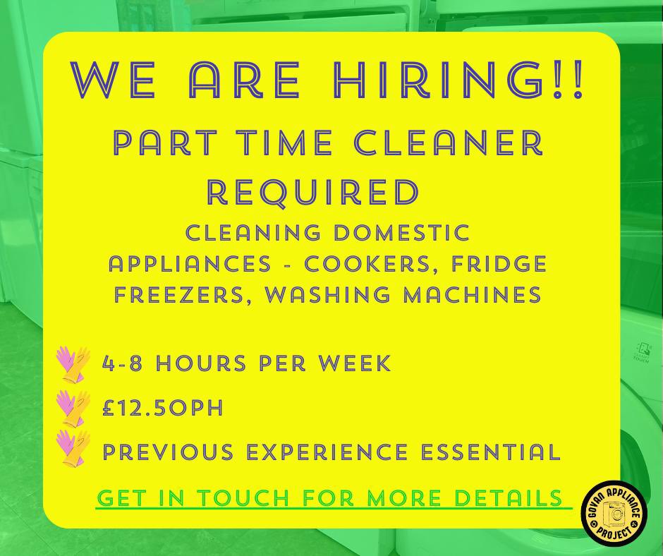 Come join our team and be part of a growing community project!

We take pride in delivering affordable products and high standards for our customers! 

Previous cleaning is essential and in house quality training is provided.