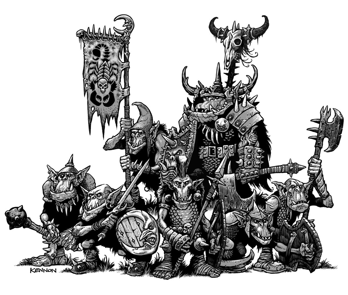 Kennon9's tweet image. Orcs for @diehardminiatures
#orcs #fantasyart #characterdesign #warhammer #oldhammer #art #miniaturedesign #kennonart