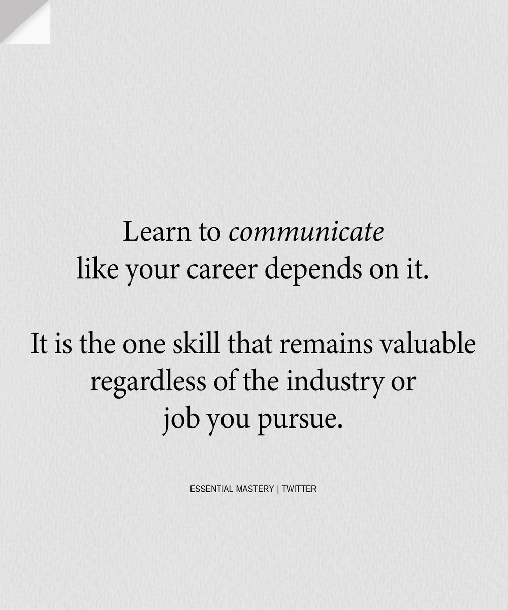 EssentialMastry's tweet image. Communication is key.