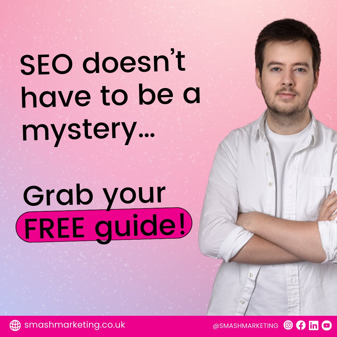 You know SEO is important, but where do you even start? Keywords? Backlinks? Meta… what?!

That’s why we created "SEO Like a Pro", a free guide that teaches you how to boost your website visibility—without hiring an agency!

Get it here: smashmarketing.co.uk/learn-seo/