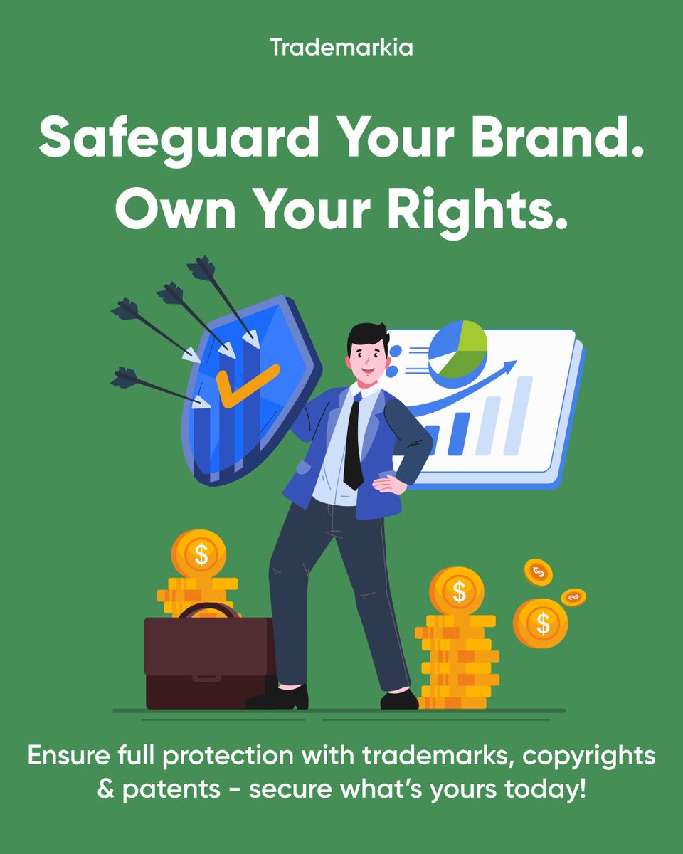 Trademarkia's tweet image. Protect your brand before someone else does! 🚀

Start now with trademarkia.com

#Trademarkia #TrademarkProtection #PatentProtection #CopyrightProtection #IPAttorney #TrademarkAttorney #BusinessProtection