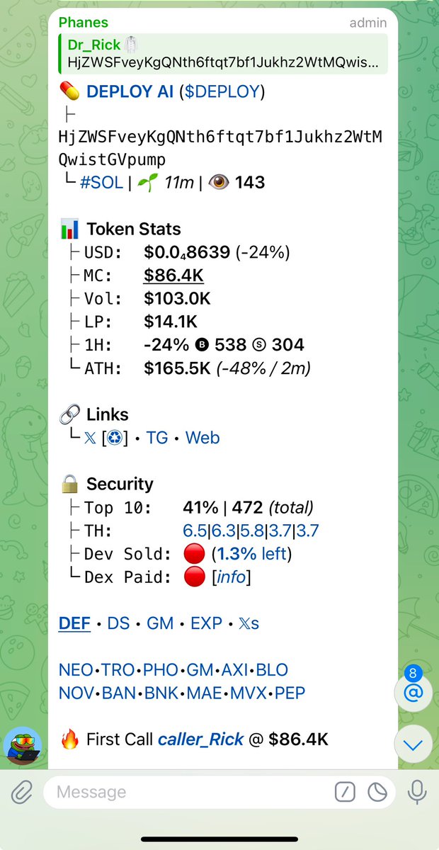 DrRick_gem's tweet image. 3x profit 🎯🚀

Ticker  $DEPLOY
#DEPLOYAI ℹ️ℹ️👨‍💻👨‍💻

CA&amp;gt; HjZWSFveyKgQNth6ftqt7bf1Jukhz2WtMQwistGVpump