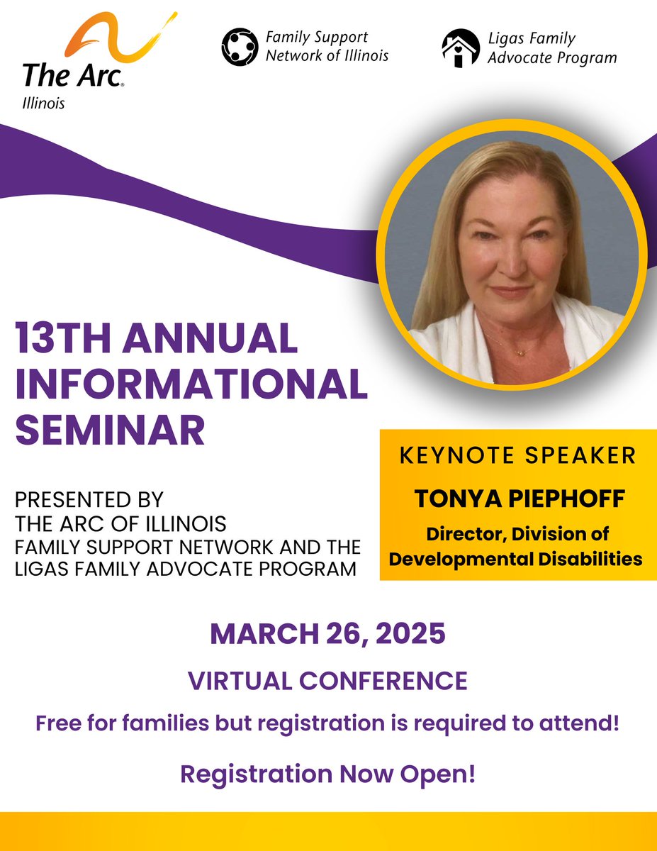 arcillinois's tweet image. Join us for the 13th Annual Informational Seminar!
🎉 FREE for Families/Self-Advocates – Reg Required!
🔗Register: bit.ly/41yji5v
✨Brochure: bit.ly/4hYj6SQ
For professionals, see brochure/CEUs offered.
#Advocacy #DevelopmentalDisabilities #TheArcofIllinois