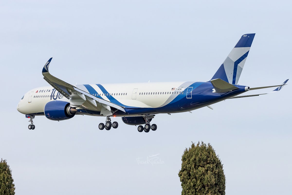 2nd test flight for the <a href="/Delta/">Delta</a> #Airbus #A350 with special #100Years livery. 🇺🇸🎂 #USA