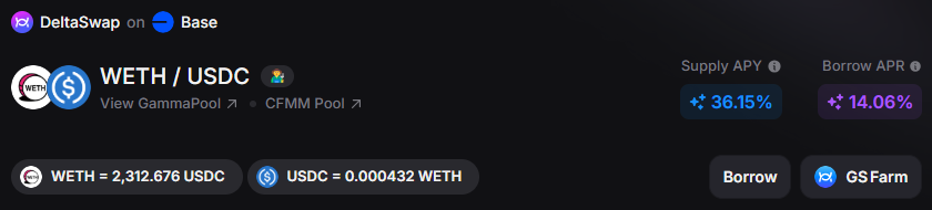 Spot Wiggum (@spotwiggum) on Twitter photo There's some juicy arbitrage opportunities available over on <a href="/GammaSwapLabs/">GammaSwap 👽</a> again
You can currently earn 30% APY on a USDC/ETH LP position without any impermanent loss.
Supply liquidity to the WETH/USDC Uniswap pool and earn 43% APY (from pure fees).
Then borrow (open a There's some juicy arbitrage opportunities available over on <a href="/GammaSwapLabs/">GammaSwap 👽</a> again
You can currently earn 30% APY on a USDC/ETH LP position without any impermanent loss.
Supply liquidity to the WETH/USDC Uniswap pool and earn 43% APY (from pure fees).
Then borrow (open a
