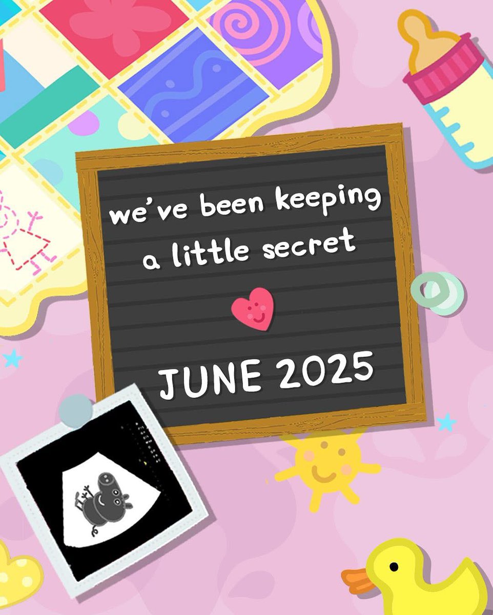 ToonHive's tweet photo. New key art for ‘Peppa Pig’ has been unveiled. 

Mummy Pig’s new baby is set to arrive in June 2025. https://t.co/9arf1HqThp