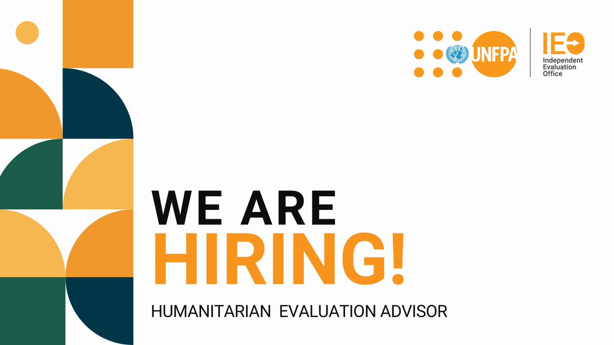 🔔Job alert!

<a href="/UNFPA/">UNFPA</a> Independent Evaluation Office is hiring a Humanitarian Evaluation Advisor.

If you are experienced in managing complex #humanitarian evaluations, check out the vacancy details and apply by 19 March.

unfpa.org/jobs/humanitar…

#UNjobs #EvalJobs