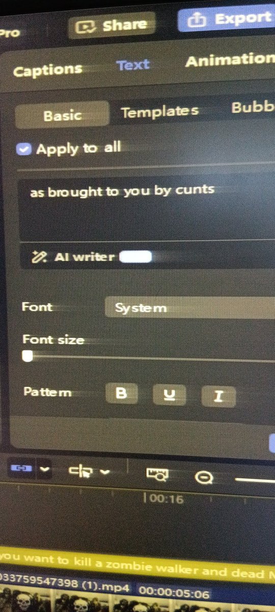 JohnnyWildePro's tweet image. Caput AI captions are funny. It's supposed to say guns. I should really start doing it manually. As it gets worse, the more I edit
