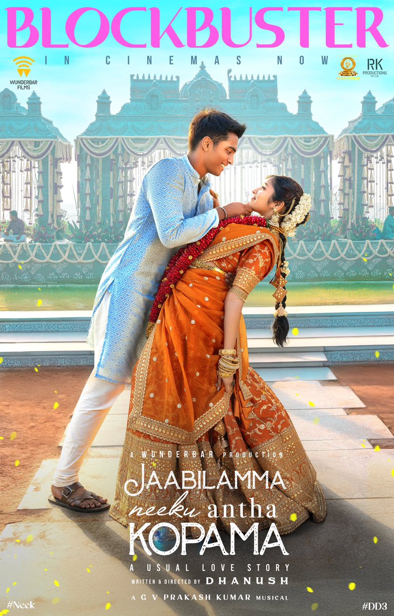 Kiran Potru (@potrukiran) on Twitter photo #JabilammaNeekuAnthaKopama by <a href="/dhanushkraja/">Dhanush</a> is a slow paced romcom that's breezy 🤏
<a href="/RedGiantMovies_/">Red Giant Movies</a>
<a href="/gvprakash/">G.V.Prakash Kumar</a> <a href="/siddshankar_/">Siddhartha Shankar</a> <a href="/RsquaredRams/">Ramya Ranganathan</a> <a href="/Priya_P_Varrier/">Priya Prakash Varrier</a> <a href="/priyankaamohann/">𝐏𝐫𝐢𝐲𝐚𝐧𝐤𝐚 𝐌𝐨𝐡𝐚𝐧 🐾🦋😷</a> <a href="/editor_prasanna/">Prasanna.G.K</a> <a href="/jacki_art/">Jackson</a> <a href="/kavya_sriram/">Kavya Sriram</a> <a href="/Anikha_Actress/">Anikha Surendran</a> <a href="/realsarathkumar/">R Sarath Kumar</a> <a href="/kabilanchelliah/">Sivam C Kabilan</a> <a href="/theSreyas/">Sreyas</a> #JabilammaNeekuAnthaKopama by <a href="/dhanushkraja/">Dhanush</a> is a slow paced romcom that's breezy 🤏
<a href="/RedGiantMovies_/">Red Giant Movies</a>
<a href="/gvprakash/">G.V.Prakash Kumar</a> <a href="/siddshankar_/">Siddhartha Shankar</a> <a href="/RsquaredRams/">Ramya Ranganathan</a> <a href="/Priya_P_Varrier/">Priya Prakash Varrier</a> <a href="/priyankaamohann/">𝐏𝐫𝐢𝐲𝐚𝐧𝐤𝐚 𝐌𝐨𝐡𝐚𝐧 🐾🦋😷</a> <a href="/editor_prasanna/">Prasanna.G.K</a> <a href="/jacki_art/">Jackson</a> <a href="/kavya_sriram/">Kavya Sriram</a> <a href="/Anikha_Actress/">Anikha Surendran</a> <a href="/realsarathkumar/">R Sarath Kumar</a> <a href="/kabilanchelliah/">Sivam C Kabilan</a> <a href="/theSreyas/">Sreyas</a>