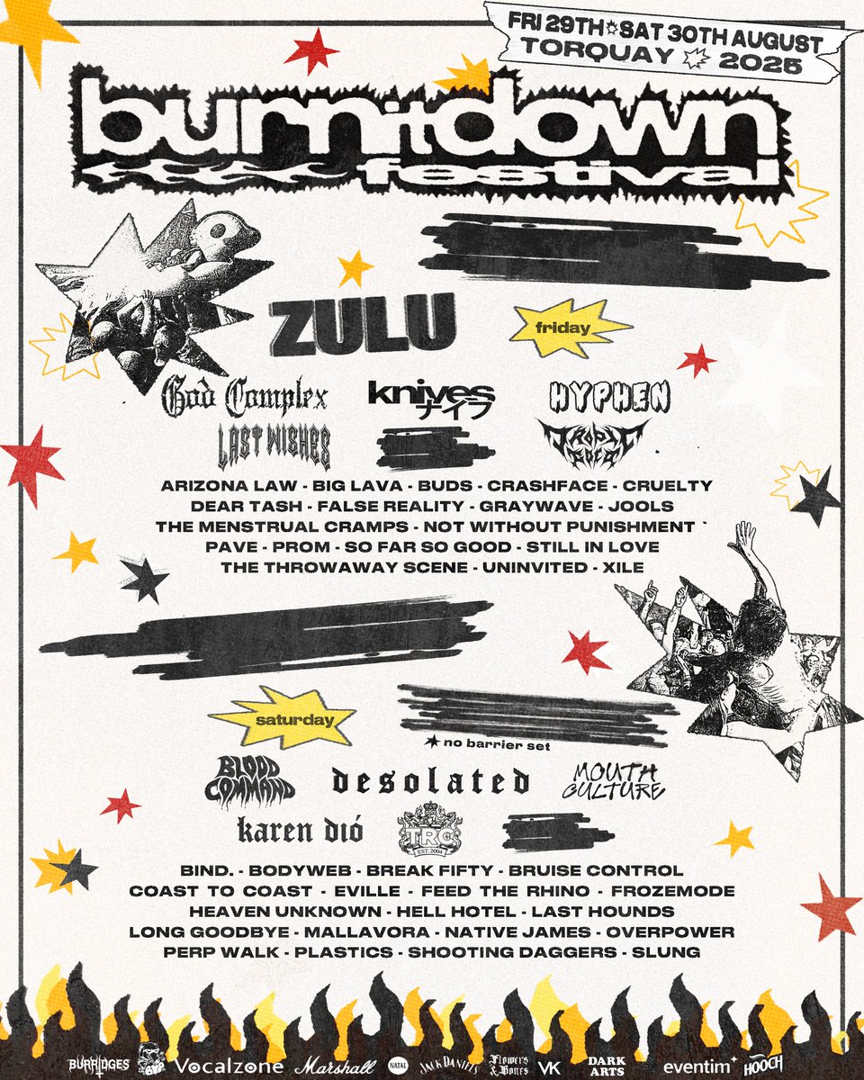 It's Not A Phase Podcast (@inappodcast) on Twitter photo Burn It Down Festival (<a href="/BurnItDownFest/">Burn It Down Festival</a>) have announced the first wave of acts for their 2025 line-up.
The line-up includes:
<a href="/zululosangeles/">ZULU</a>
<a href="/bloodcommand/">Blood Command</a>
<a href="/themouthculture/">Mouth Culture</a>
<a href="/tropicgoldmusic/">TROPIC GOLD</a>
<a href="/FalseRealityHC/">False Reality</a>
and more!
Sign up for pre-sale tickets now:
byplive.co.uk/burn-it-down Burn It Down Festival (<a href="/BurnItDownFest/">Burn It Down Festival</a>) have announced the first wave of acts for their 2025 line-up.
The line-up includes:
<a href="/zululosangeles/">ZULU</a>
<a href="/bloodcommand/">Blood Command</a>
<a href="/themouthculture/">Mouth Culture</a>
<a href="/tropicgoldmusic/">TROPIC GOLD</a>
<a href="/FalseRealityHC/">False Reality</a>
and more!
Sign up for pre-sale tickets now:
byplive.co.uk/burn-it-down