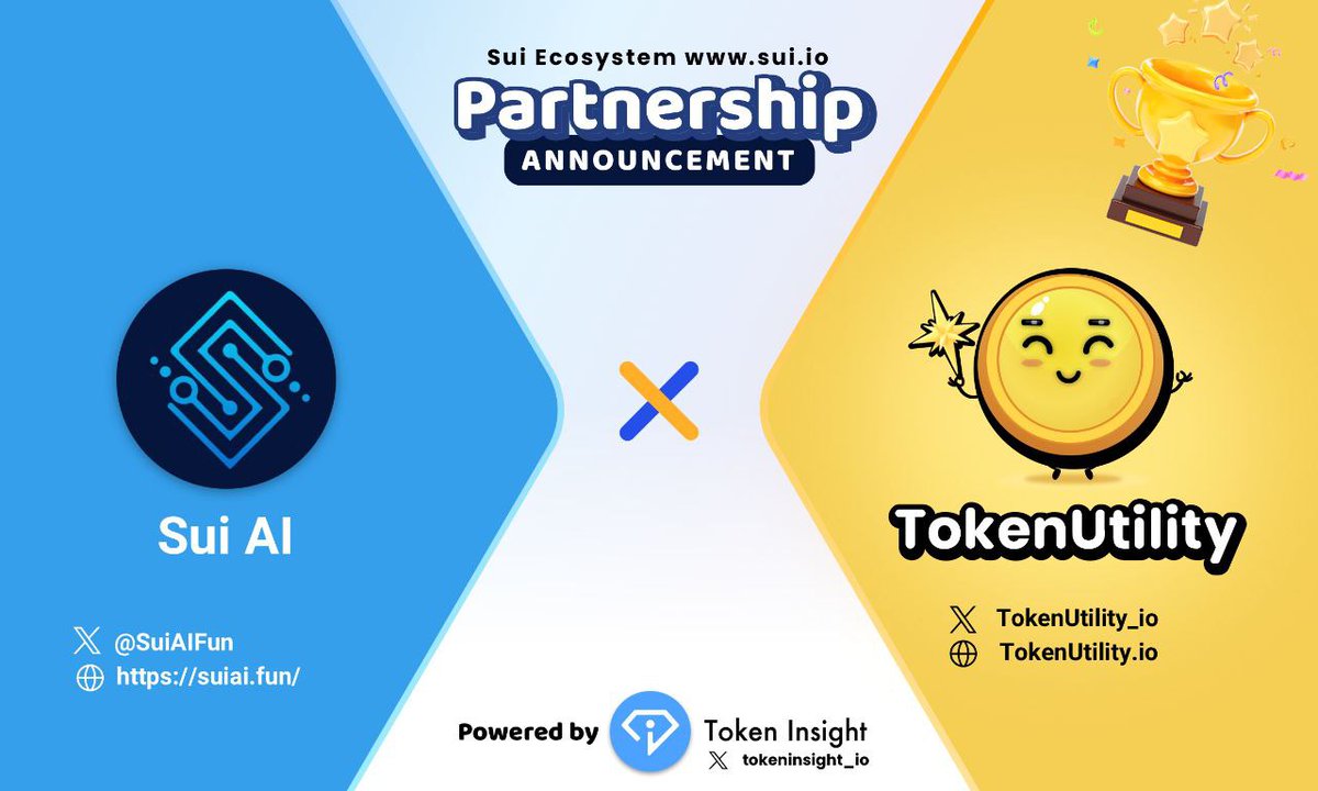 We're thrilled to announce our partnership with <a href="/SuiAIFun/">Sui AI</a>  ! 🤝
🤖 AI agents are revolutionizing the world, and @SuiAifun is the #1 platform to 🚀 Launch and 🤝 Co-Create Onchain AI Agents on <a href="/SuiNetwork/">Sui</a>.
🔗 Follow @SuiAifun
💬 Join our party: tokenutility.io/meme-pools/sui… 
📚 Learn
