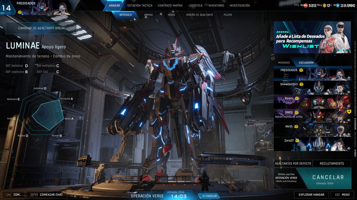 1 partida para general... squad completa... no encuentra enemigos...

Nivel de la league Grandes Maestros.

Espero que valla mejor a la tarde