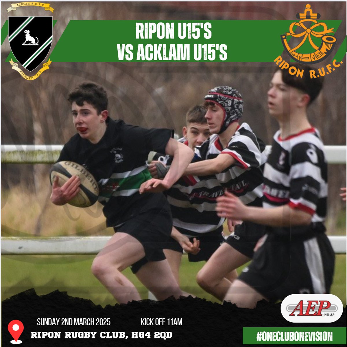 🏉 AWAY MATCH ALERT! 🏉
🔥 Ripon U15’s 🆚 Acklam U15’s 🔥

📅 Sunday, 2nd March 2025
⏰ Kick-off: 11 AM
📍 Ripon Rugby Club, HG4 2QD

Let’s show our support and back the boys as they give it their all on the pitch. 💪🔵⚫