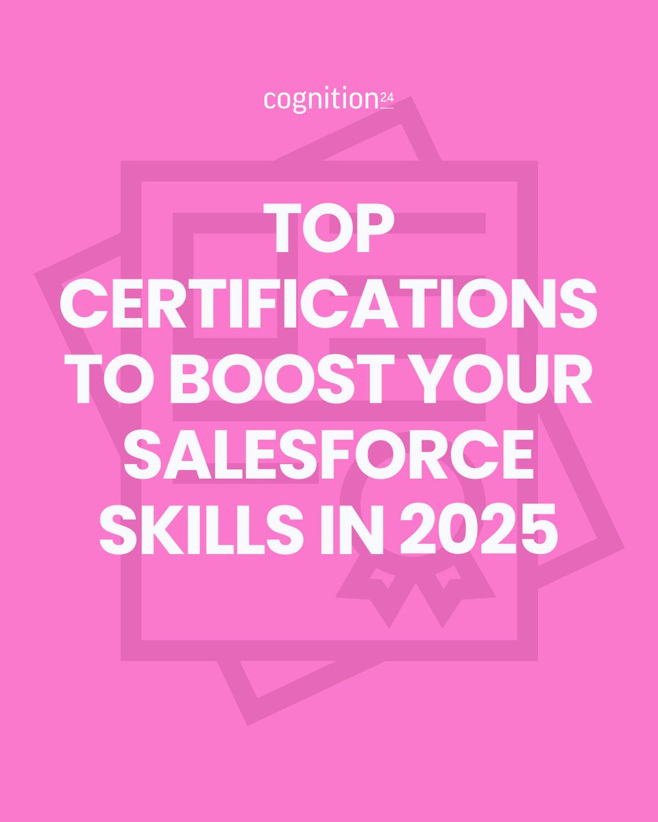 Cognition_24's tweet image. Salesforce certifications are your key to unlocking new opportunities, whether you're a beginner or a seasoned pro.
👉 Explore the top certifications and start your Salesforce journey: bit.ly/3p4m2ap
#Salesforce #SalesforceCertifications #Trailhead
