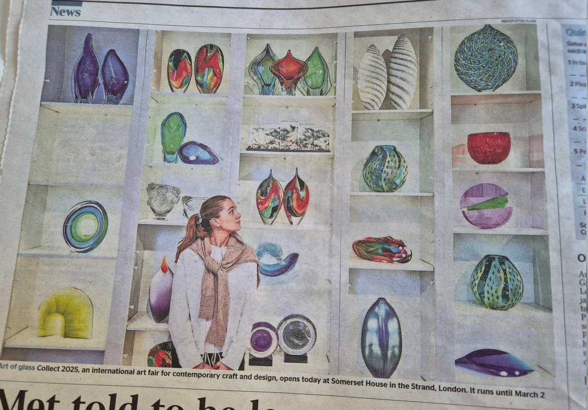 Visited #Collect2025 last night. Good to see #LondonGlassBlowing featured in today's @TheTimes. Exhibition until 2 March at Somerset House.