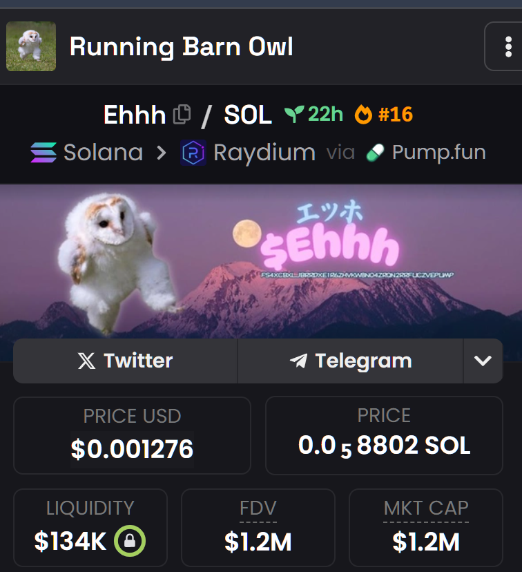 This is too funny 

Running Barn Owl

$Ehhh

FS4xcBxLJbrrdXE1R6zHvKw8no4zrQn2rRFuczvepump