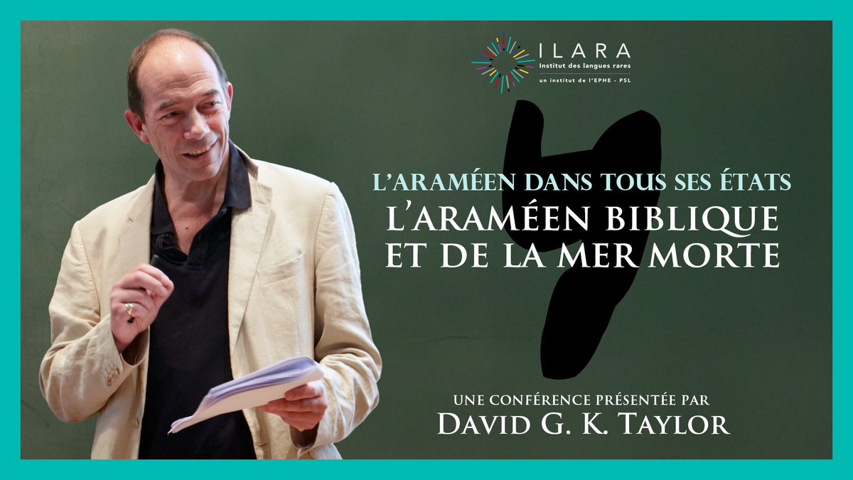 ▶️ La conférence « L’araméen biblique et de la mer Morte » de David G.K. Taylor (<a href="/FacultyofAMES/">Oxford Faculty of Asian & Middle Eastern Studies</a>) est disponible sur notre chaîne YouTube : youtu.be/gLX0Xd1ZVJ0

Abonnez-vous pour suivre la sortie des vidéos du cycle « L’#araméen dans tous ses états » !
