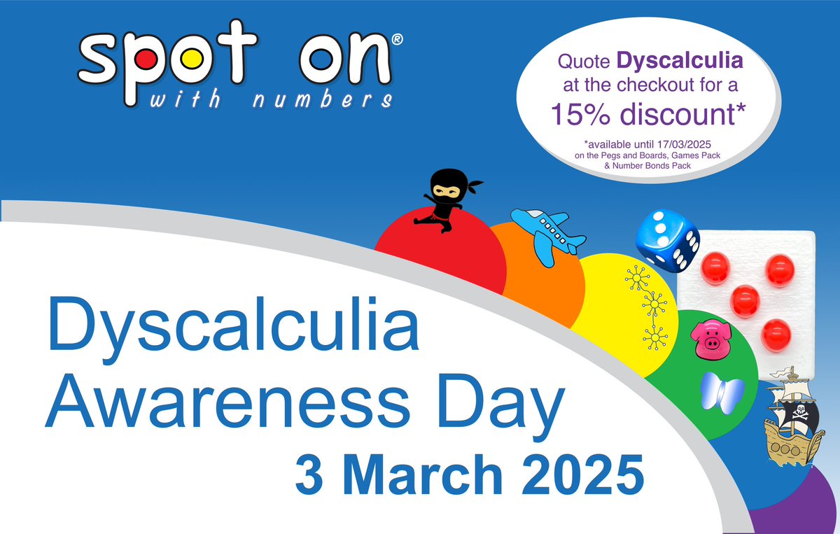 Monday is Dyscalculia Day! - A great time to raise awareness of this lesser known learning difference. To celebrate, we are offering a 15% discount with the code ‘Dyscalculia’. Please help to spread the word and raise awareness.