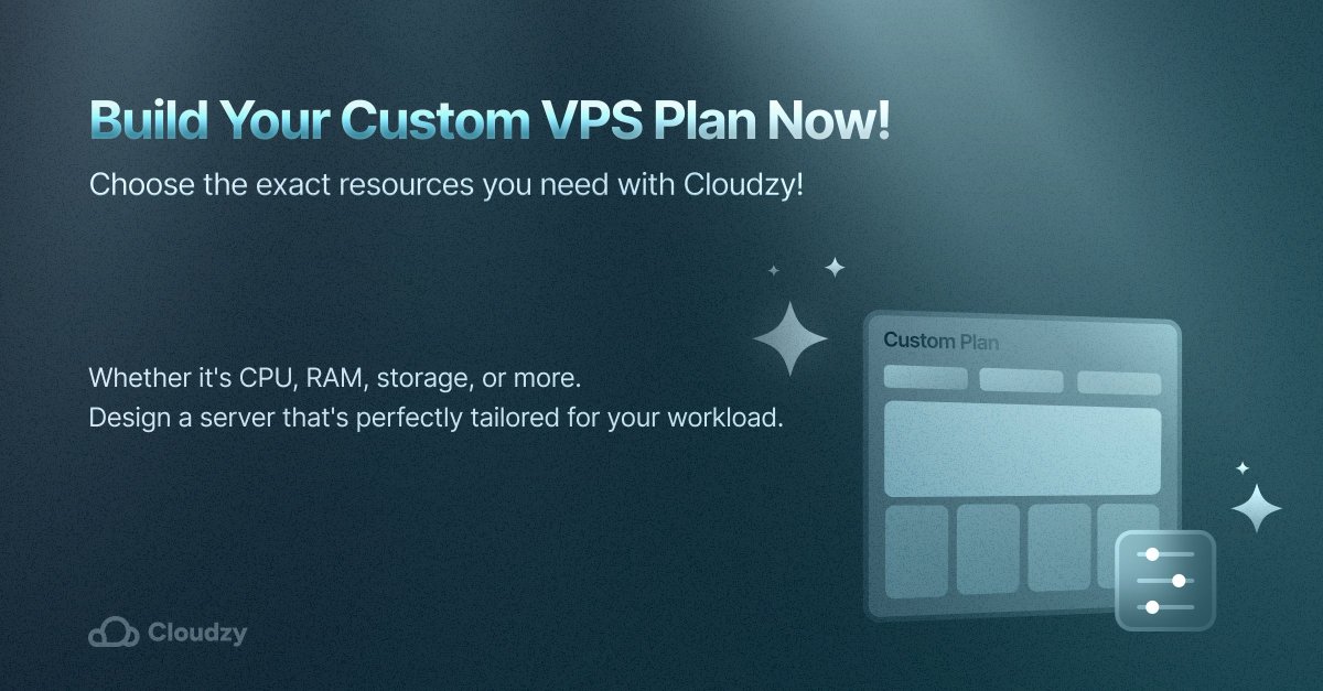 cloudzyvps's tweet image. Build Your Perfect #VPS with Our Custom VPS Plan! 

✅ Select your preferred CPU, RAM, storage, and bandwidth
✅ Fully customizable resources for any workload
✅ 99.95% uptime for uninterrupted performance
✅ 24/7 support

#CloudHosting #CustomServer #WebHosting #CloudComputing