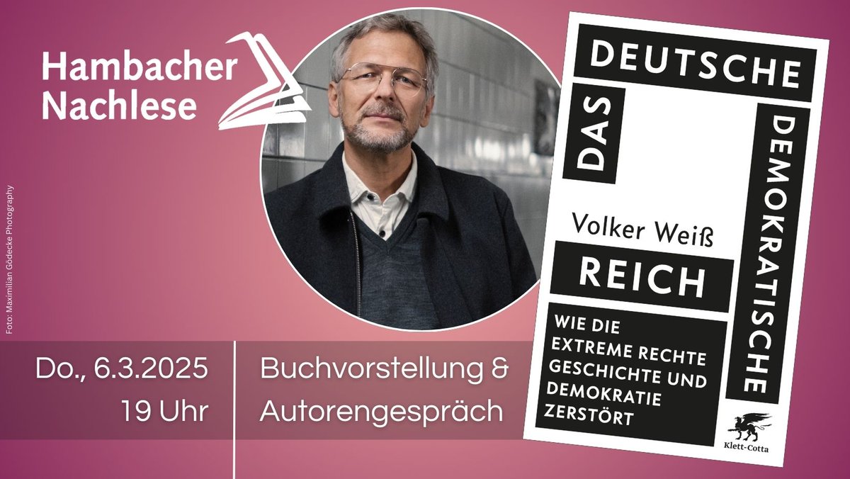 Nächsten Donnerstag (6.3.) im Hambacher Schloss mit Autor Volker Weiß. Wir laden ein, dabei zu sein! Der Eintritt ist frei. Alle Infos: hambacher-schloss.de/events/hambach…