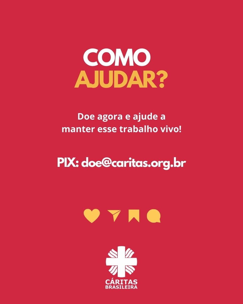 Cáritas Brasileira (@caritasbrasil) on Twitter photo Doe pelo pix "doe@caritas.org.br" para apoiar a retomada desses serviços em Boa Vista/RR:
🚿 Acesso a banheiros e duchas.
🚼 Fraldários para crianças e bebês.
🚰 Bebedouros com água potável.
🍼 Espaços para amamentação
🪥 Atividades educativas sobre higiene e cuidados básicos. Doe pelo pix "doe@caritas.org.br" para apoiar a retomada desses serviços em Boa Vista/RR:
🚿 Acesso a banheiros e duchas.
🚼 Fraldários para crianças e bebês.
🚰 Bebedouros com água potável.
🍼 Espaços para amamentação
🪥 Atividades educativas sobre higiene e cuidados básicos.