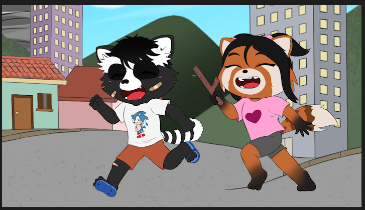 RacToon_X's tweet photo. Estou trabalhando em um formato hibrido de 3D/2D no meu canal de animação #RacToon, as ilustrações estão sendo feitas pelo meu amigo @carlito_gt_ e na boa, tem cada trecho fofinho... Acredito que vão gostar. Principalmente das pequenas participações de outros animadores. 👀 https://t.co/IGFupKMehb