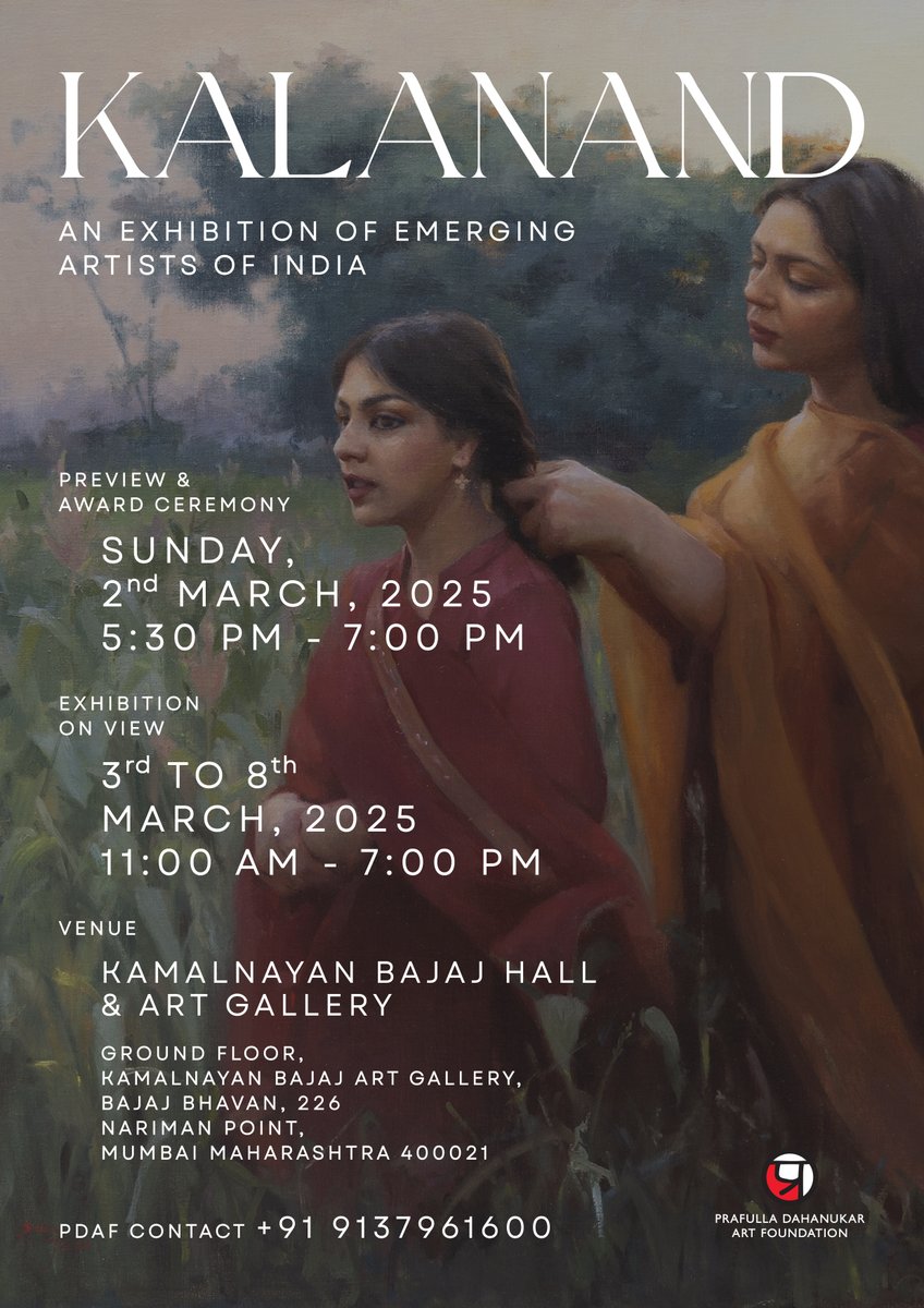 PrafullaArtFdn's tweet photo. It is with immense pleasure that we extend to you a warm welcome to attend the upcoming Kalanand Exhibition at the Kamalnayan Bajaj Hall &amp; Art Gallery on 2nd March 5.30 pm to celebrate the artistic contributions of promising new talents in the Indian art scene. https://t.co/aq54JjUyh0