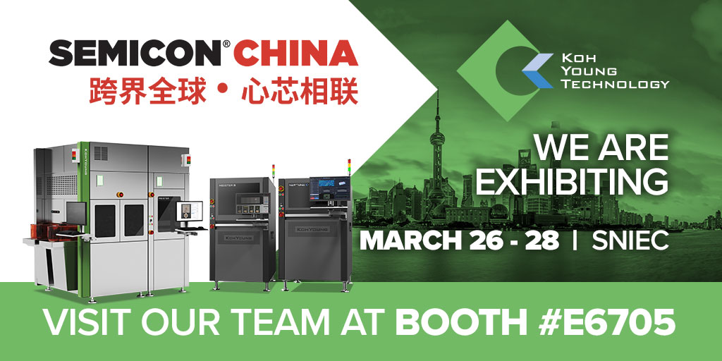Visit Koh Young at Booth E6705, SNIEC, Shanghai, China, Mar 26-28, 2025 and get insights from our experts on the Meister S, Meister D+ and ZenStar semiconductor inspection systems. Our Dispensing Process Inspection system, the Neptune C+, will also be performing live demos.