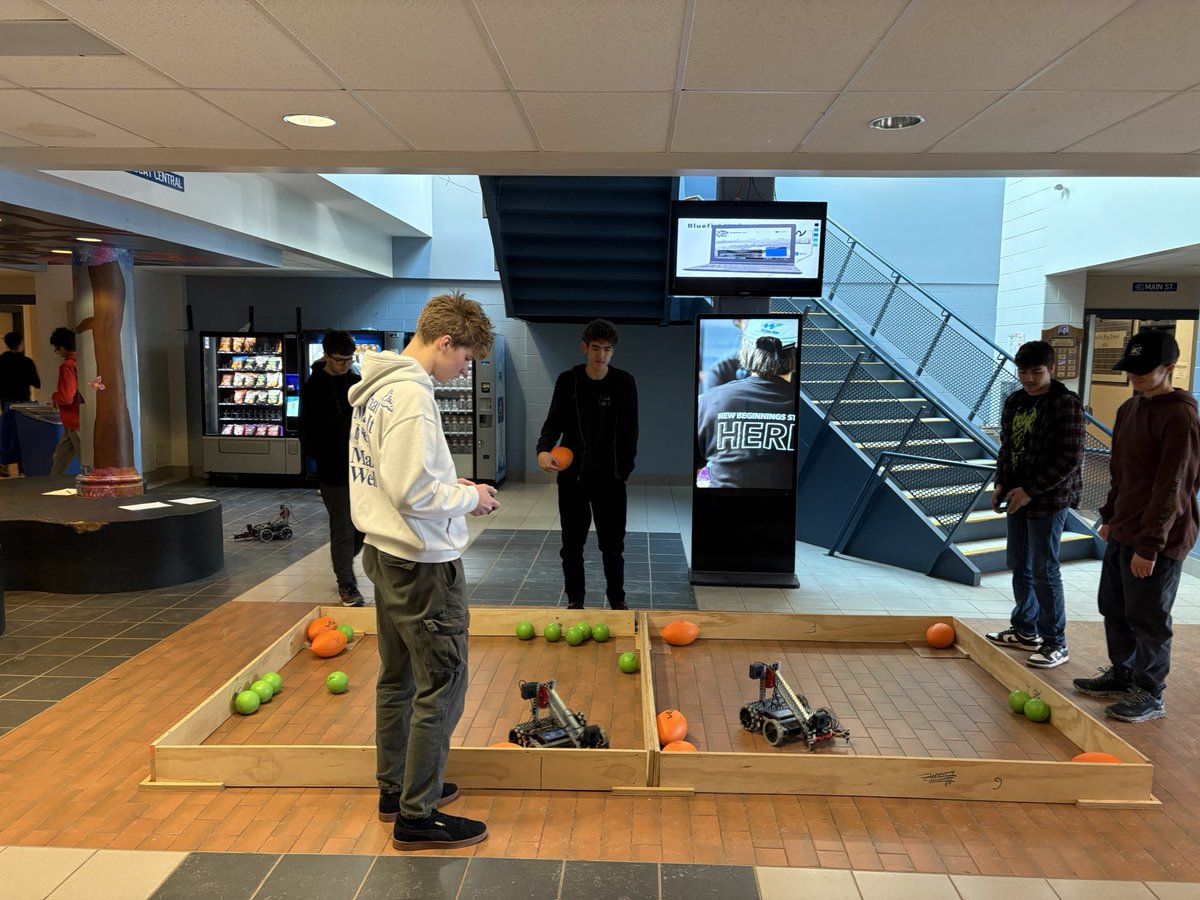 Great day of competition at #Bluefield high school. Sci701 is finishing their first robotics challenge using a claw arm. Competition is going well.  @gobobcatsgo #agoBobcatsGo