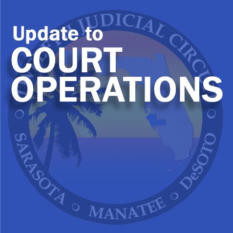 Saturday, March 1st only: First appearances in #12circuitFL Sarasota County will be held at 9 a.m. in Courtroom 6A at the Silvertooth Judicial Center.