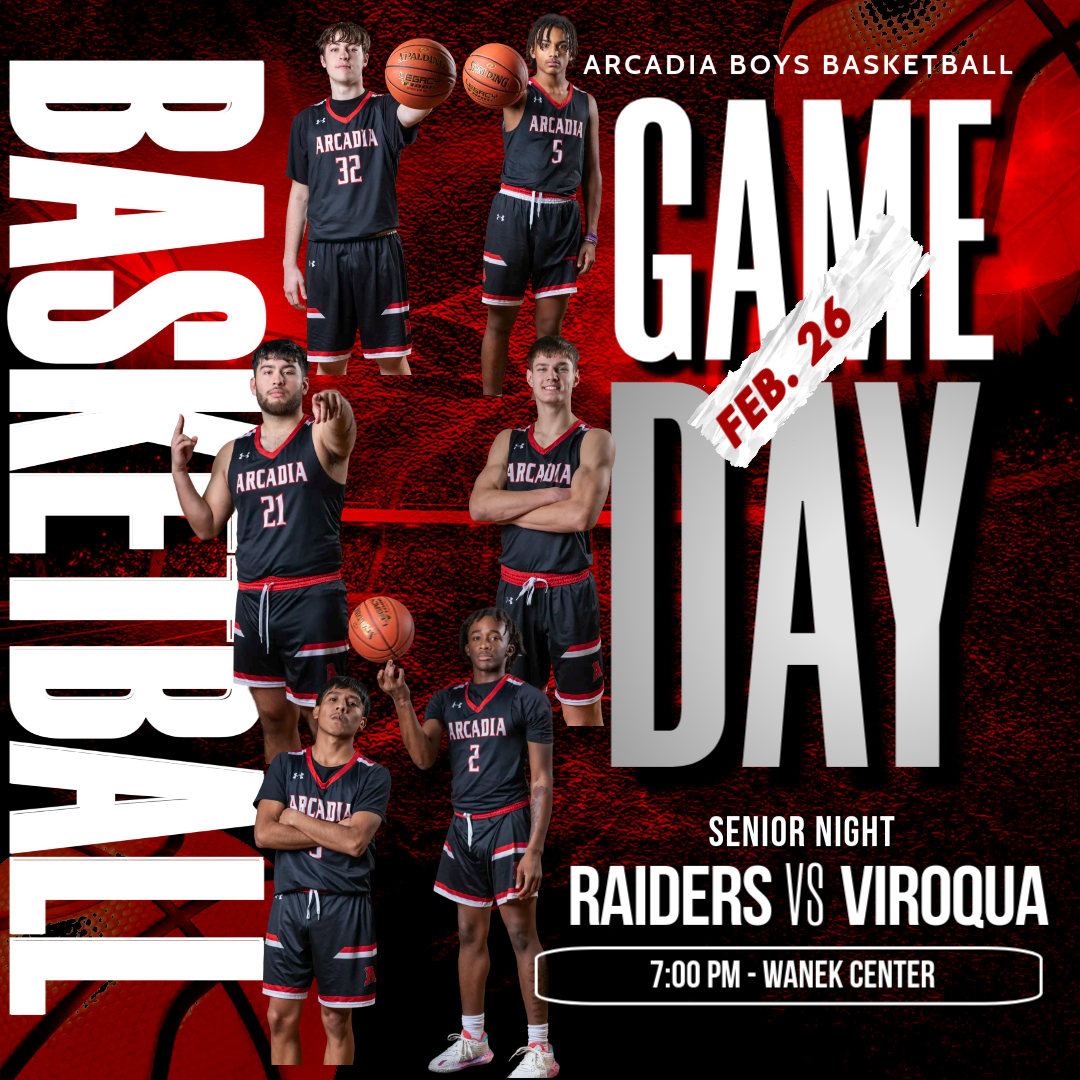 It's Senior Night tonight at the Wanek Center! Come join us as we take on Viroqua. Tip is 7:00 pm. Senior Night program prior to Varsity warm-ups.

#RKDNation
#GoRaiders
#couleesports
#wisbb