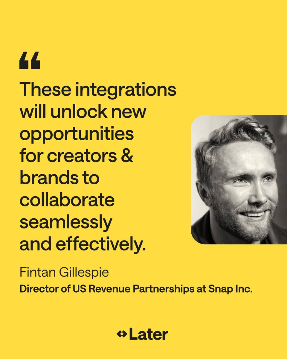 Later is the first to integrate both <a href="/Snapchat/">Snapchat</a>'s Public Profile API (organic posting) and Creator Discovery API within the same platform.

Everything about our new partnership is here: later.com/blog/snapchat-…