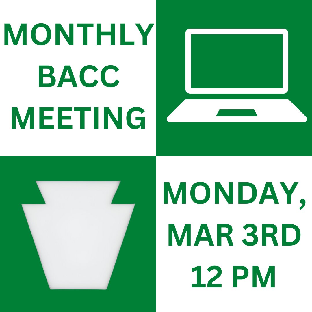 Reminder!  The next BACC meeting will take place this Monday, March 3rd at noon!  ow.ly/bL8b50V71Fg