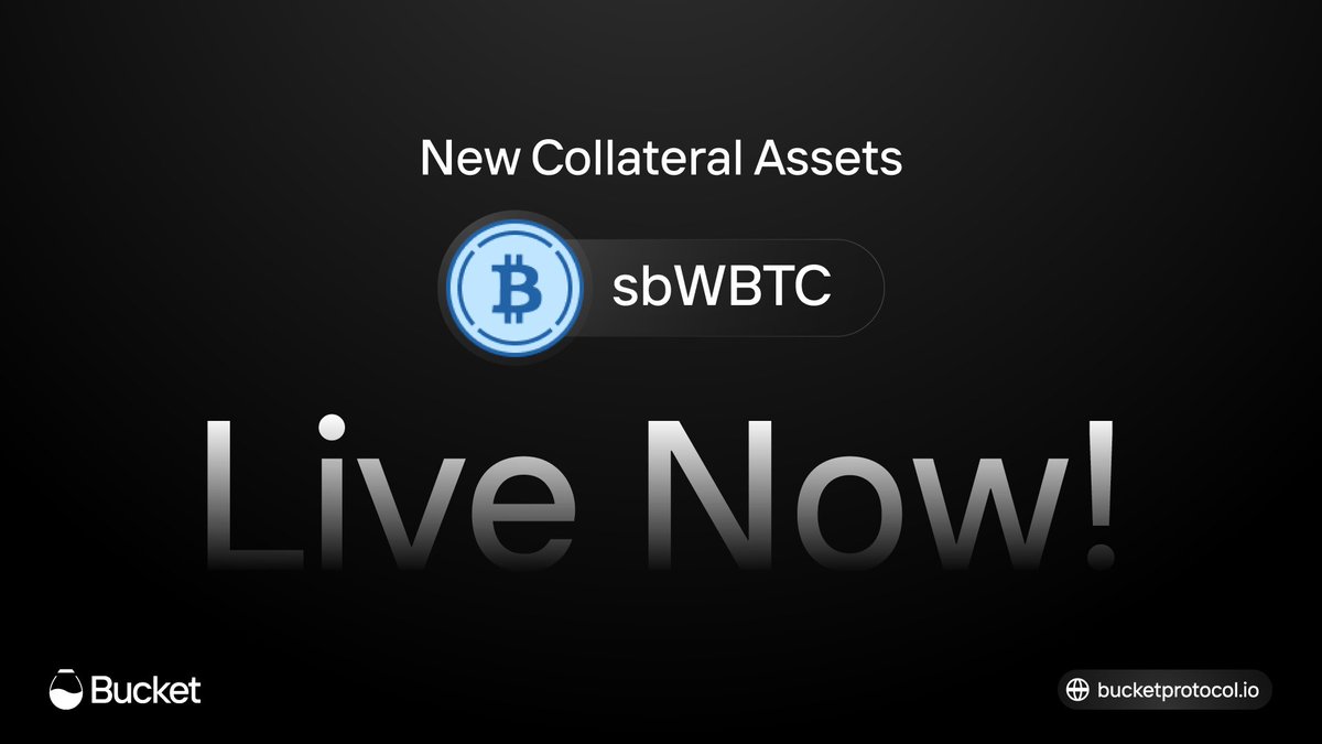 🔥 New Collateral Alert: sbWBTC

We now support sbWBTC as collateral! The time is now to put your #Bitcoin to work and yield more rewards with $BUCK.

Start here: app.bucketprotocol.io/borrow?token=s…