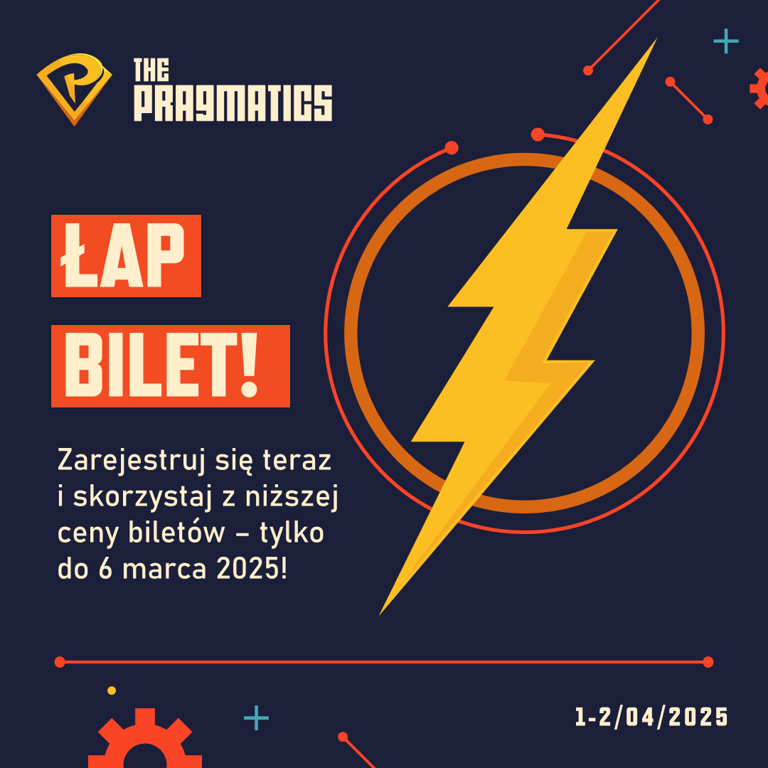 Za tydzień cena biletów na #ThePragmatics wzrośnie o 150 zł! 🎟️🔥 Nie przegap tej wyjątkowej okazji do rozwoju i nawiązywania kontaktów: eventory.cc/event/the-prag…

Dlaczego warto zarejestrować się teraz? 
1️⃣ Na stronie znajdziesz KOMPLETNĄ agendę
2️⃣ Liczba miejsc jest ograniczona!