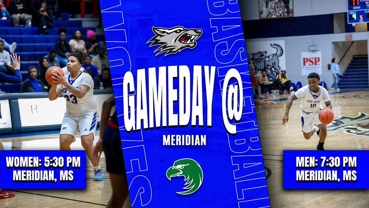 Gameday 🏀 Wolves hit the road to Meridian for the final road trip of the season! #BackThePack

🆚 Meridian
⏰ 5:30 P.M. (Women) / 7:30 P.M. (Men)
📆 February 27, 2025
🏟️ Graham Gymnasium
📺 mcceagles.live/green