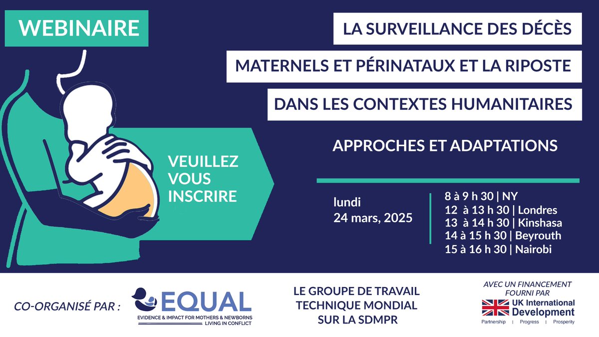 Equal_Research's tweet photo. 🗓️ Notez la date ! Le 24 mars, nous organisons un #webinaire avec le Groupe de Travail Technique Mondial sur la #SDMPR sur les approches et adaptations du #MPDSR dans les régions en #conflit. Écoutez des experts travaillant sur la #MNS en #RDC #Gaza et #Soudan avec @MSF @UNRWA @ucbukavu
🔗 Réservez votre place : https://t.co/PAeYs8YRTf