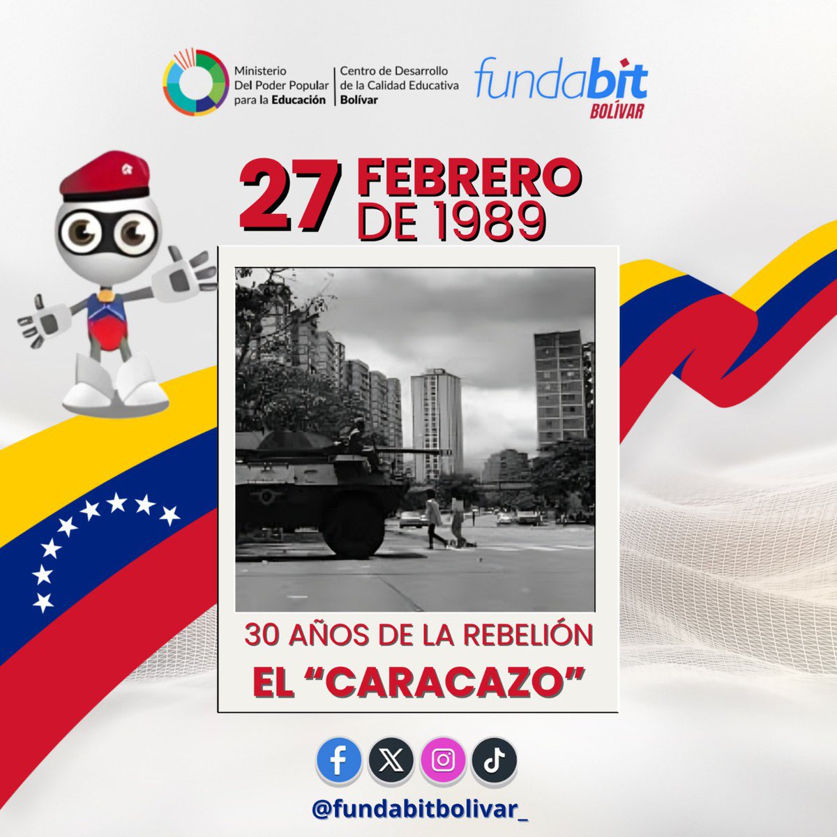 #27Feb | El 27 de febrero de 1989, Venezuela fue escenario de uno de los episodios más convulsivos de su historia contemporánea: el "Caracazo", su memoria sigue vigente como un recordatorio de las luchas populares y las consecuencias de las desigualdades estructurales.