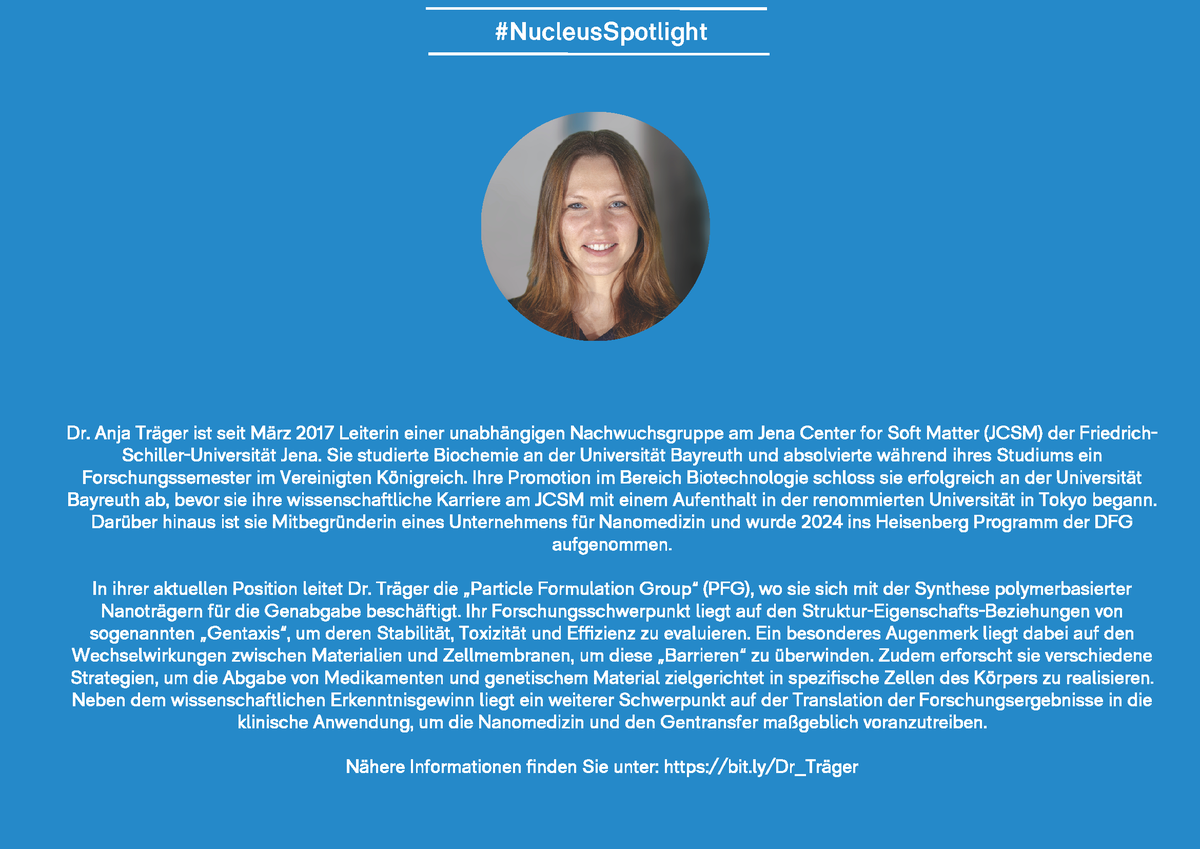 NucleusJena's tweet photo. 📷In unserem #NucleusSpotlight vom Februar möchten wir Ihnen Dr. Anja Träger vorstellen. Sie ist Forscherin an der Friedrich-Schiller-Universität Jena (@UniJena ) Weitere Infos: https://t.co/JBlWVU19ha #InnovativeHochschule #VDITZ #BMBF #UniJena https://t.co/ulxWsG8wDn
