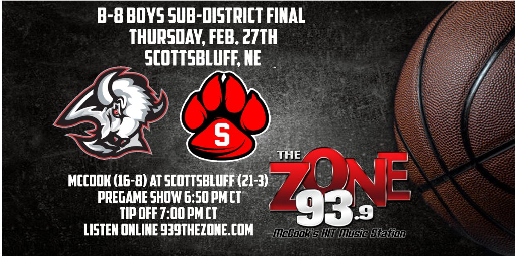🚨High School Basketball!🚨
🏀McCook at Scottsbluff
📻93.9 The Zone
🖥️939thezone.com
📍Scottsbluff, NE
#nebpreps
<a href="/mccookmbb/">McCook Boys Basketball</a>
