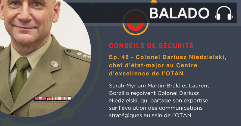RAS_NSA's tweet photo. #Balado #Conseilsdesécurité | Dans cet épisode, @LaurentBorzillo et @SaMyMarBru discutent avec le Colonel Dariusz Niedzielski, qui souligne le rôle du #STRATCOM dans l’adaptation de l’#OTAN aux défis modernes et partage des stratégies de protection des processus #démocratiques.