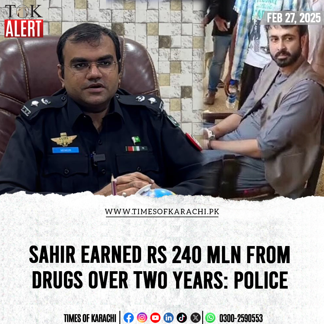 TOKCityOfLights's tweet photo. Sahir Hassan, son of Pakistani actor Sajid Hassan, has been arrested for drug dealing but has no connection to the murder of Mustafa Aamir, according to Karachi police.

Details: https://t.co/o5gnt1aIm6

#TOKAlert #Sahir #MustafaCase #KarachiPolice https://t.co/6CzncEAxYJ