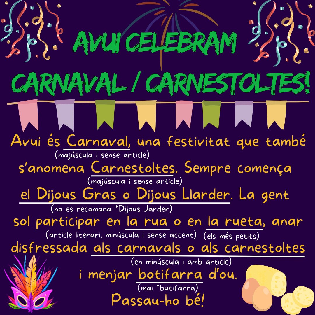 Avui celebram Carnaval / Carnestoltes!

Podeu trobar l'explicació de la fitxa al nostre web:
blocs.uib.cat/galmic/2025/02…