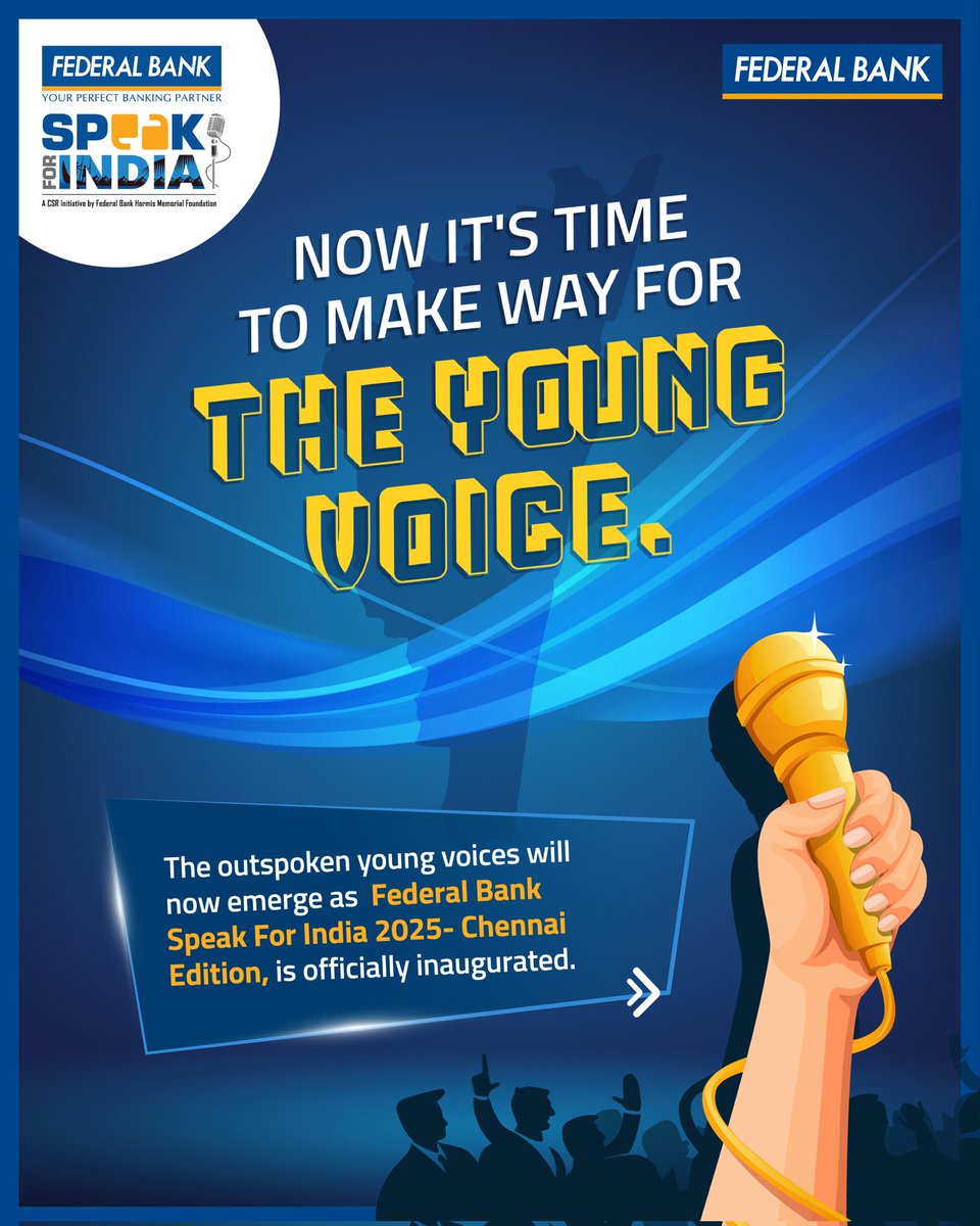 FederalBankLtd's tweet photo. Federal Bank Speak For India 2025- Chennai Edition inaugurated by Dr. B Chandra Mohan IAS, Principal Secretary, School Education Department, Govt. of Tamil Nadu.
#SpeakForIndia #DebatingCompetition #FederalBank #TamilNadu https://t.co/X24KdHCrgr