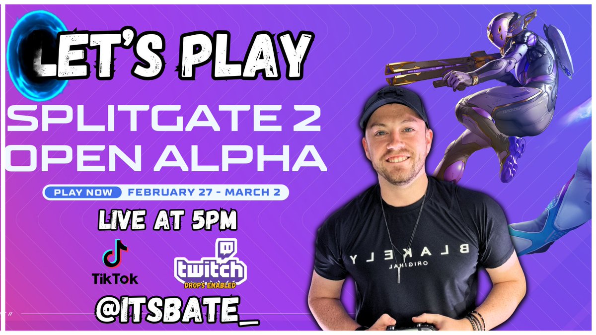 ItsBate (@itsbate_) on Twitter photo Absolutely hyped for the Splitgate 2 Alpha today <a href="/Splitgate/">Splitgate 2</a> ! BFB polished . Come and see what it's all about over on Twitch & TikTok at 5pm! ๐
P.s. Close. Your. Portals ๐ Absolutely hyped for the Splitgate 2 Alpha today <a href="/Splitgate/">Splitgate 2</a> ! BFB polished . Come and see what it's all about over on Twitch & TikTok at 5pm! ๐
P.s. Close. Your. Portals ๐