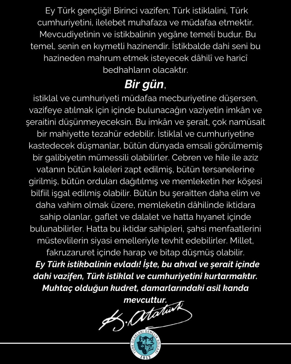 Genç Türk Ocağı (@gencturkocagi) on Twitter photo 