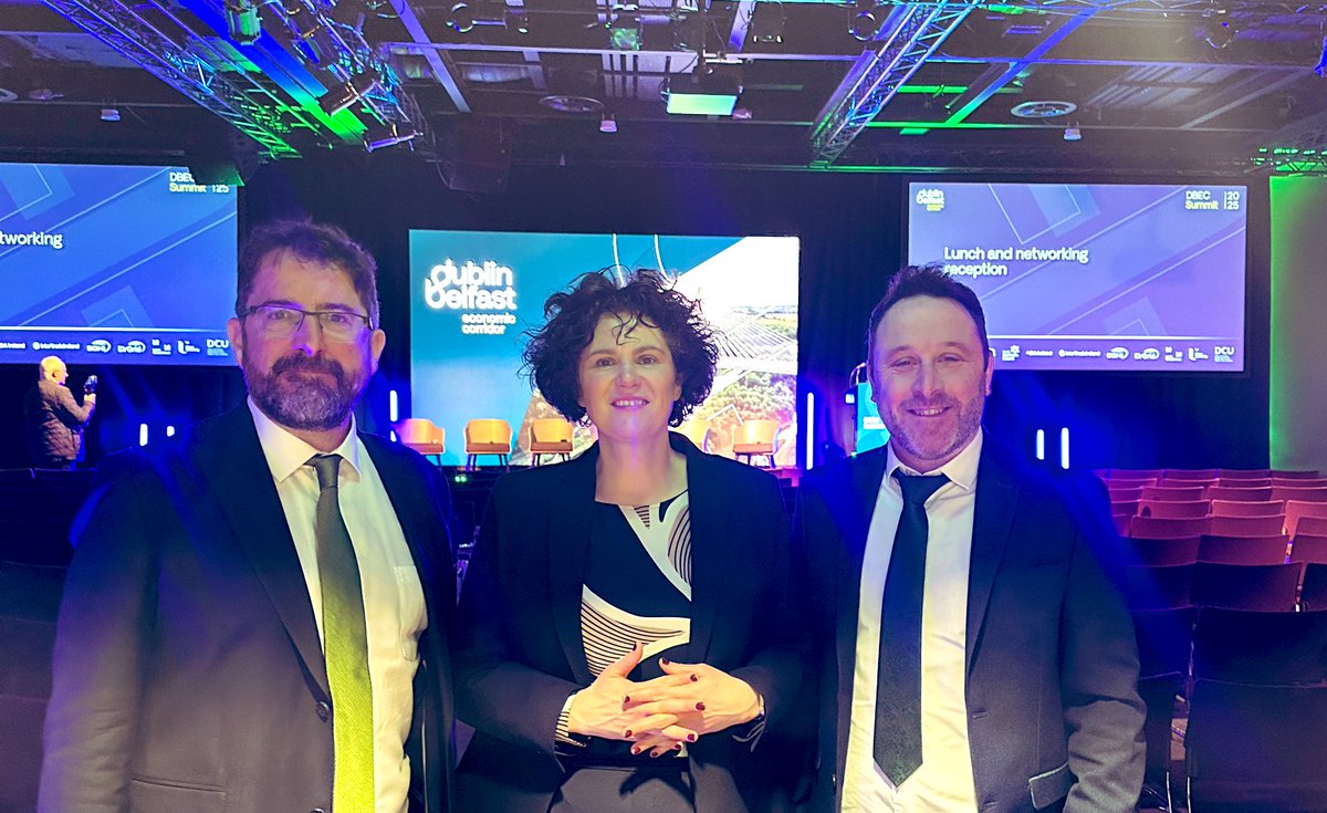 Great to be at Dublin Belfast Ecobomic Corridor conf at the ICC with Cllrs <a href="/brianmcdonagh/">Brian McDonagh</a> &amp; <a href="/peterbyrnejnr/">Pete Byrne</a> who are working to realise the economic potential of the corridor between Dublin and Belfast, with major infrastructure, regeneration &amp; workforce projects. Positive Morning!